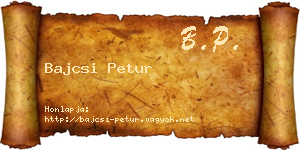 Bajcsi Petur névjegykártya